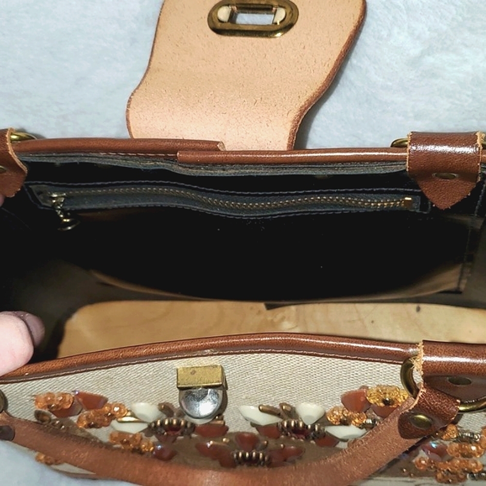 Vtg Collins of Texas Treasured Thoughts Classic Jeweled Tote Bag - Picture 11 of 16